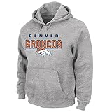 NFL Denver Broncosユニセックスポリヘザープルオーバーフーディ、heathergrey、4 x T