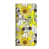 mitas TORQUE G1 KYY24 ケース 手帳型 ベルトなし ひまわり柄 イエロー (196)NB-0127-YL/KYY24