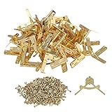 BQLZRヒンジハードウェアアクセサリー33 x 30 mmゴールドMini Flemingiaスプリングヒンジジュエリーボックス用50個パック