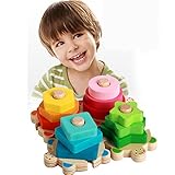 AsToy カメの型はめ パズル 木製パズル 子供 積み木 形合わせ ブロック 幼児 知育 おもちゃ 木のおもちゃ 木製玩具