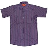RED KAP(レッドキャップ)/SHORT SLEEVE STRIPE WORK SHIRTS(半袖ストライプワークシャツ) S RN：ネイビー/レッド
