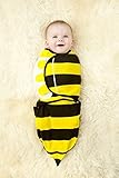 100% Organic Cotton Simple Swaddle, Bees (3-6 Months) by Lollipop and Lullaby