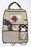 車Backseat Organizer with iPad /タブレットホルダー、マルチポケット付きボトル、ティッシュボックス、ベビー旅行アクセサリーとキッズ玩具ストレージ