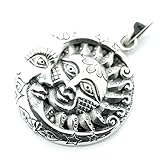 [シルバーワン] シルバー925 月と太陽 マヤ文明 ペンダントトップ bo メンズ (太陽と月 顔 サン ムーン charm)