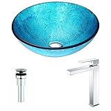 アクセントシリーズのエメラルドIce Entiでdeco-glass容器シンク蛇口クローム