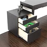 送料無料 3段キャビネット 天然木タモ材 引出し 3杯 シンプル ダークブラウン SA798DBR