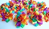 ( 50 )シルクレインボートーンバラフラワーヘッド – 1.75 " – 人工花ヘッドファブリック花柄Supplies卸売ロットのウェディング花アクセサリーにブライダルヘアクリップヘッドバンドドレス