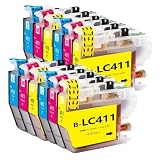 LC411 brother用互換インクカートリッジブラザー用LC411Cシアン LC411Mマゼンタ LC411Yイエロー各4本 合計12本 対応機種：DCP-J526N/J528N/J914N/J915N/J926N-W/J926N-W/B /J928N-B/J1800N/ MFC-J904N/J905N/J739DN/DWN /J939DN/DWN