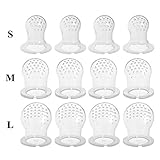 PChero 離乳食フィーダー おしゃぶり ベビー用品 咬み袋 赤ちゃん 12個セット（S*4、M*4、L*4）