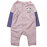 《初夏春秋対応》 ☆GARACH(ギャラッチ) 天竺 CLOVERパンダ長袖カバーオール 80cm /PK NO.AH-1714301