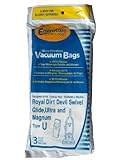 12 Royal Dirt Devil Type U MVP Swivel Allergy Vacuum Bags, Ultra, Magnum, Powercast, Protege, Regina