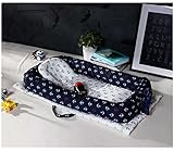 ベッドインベッド　添い寝ベッド おむつ換え　ベビーベッド　ベッドガード　枕付き (紺色)