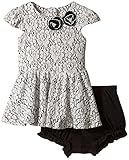 Pippa & Julie Baby Girls' Lace Knit Cap Sleeve Dress Floral 12 Months [並行輸入品]