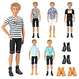 Barwa バービーケン用服 ケン用服 手作り 着せ替え EU CE-EN71認証 バービーの恋人用服 ボーイフレンド １０枚セット＝６枚ケン用服+４足靴