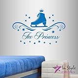 壁ビニールデカールホームデコレーションアートステッカーIce Princess Ice Skate with Starsガールズキッズ子供部屋再生部屋リムーバブルスタイリッシュな壁画ユニークなデザイン