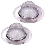 2pcs stainless-steel Kitchen Sink Strainer、Mサイズ、ワイドリム3.5 "直径 – Perfect forキッチン洗面台
