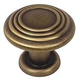 Cosmas 4122bab Brushedアンティーク真鍮3リングキャビネットハードウェアラウンドノブ – 1 – 1 / 4 "直径 – 50パック