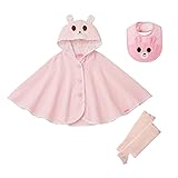 [ミキハウス ホットビスケッツ] キャラクターポンチョ＆小物セット【BOX付き】 男の子 女の子 ベビー 子供服 出産祝い ベビーギフト 74-9949-578 フリー ピンク