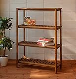 木目(マホガニー材)の風合いを生かした家具【Jardin】オープンラック(L)