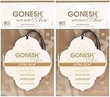 【2個セット】GONESH(ガーネッシュ) 吊り下げ型 芳香剤 ペーパー エアフレッシュナー ホワイトムスク (シャボンの香り)