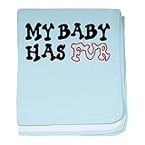 CafePress – 私の赤ちゃんがファー' – ベビーブランケット、スーパーソフト新生児おくるみ ブルー 058022248725CD2