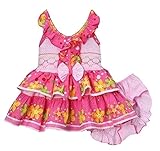 Leleベビー女の子花柄ホルタードレスとおむつカバー2個セット US サイズ: 12 Months