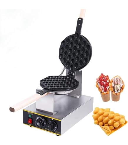 Amazon | 業務用バブルワッフルメーカー、1400ワットエッグ