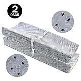 Changing Pad Cover Grey-BROLEX 2 Pack Baby Diaper Change Pad Covers-Stars & Polka Dots StyleChanging