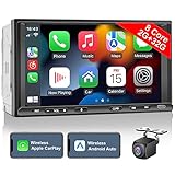 ディスプレイオーディオ 7.1インチ 2din カーナビ ワイヤレス CarPlay&Android Auto Airplay ミラーリング Bluetooth AM/FM対応 バックカメラ付きcar navi 2din CarPlay