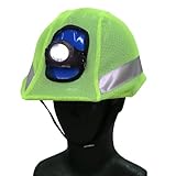 反射テープ付ヘルメットカバー　蛍光グリーン
