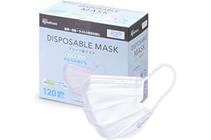 Iris Ohyama Smart Basic Non-Woven Pleated, Mask, 120 Pieces, Large Capacity, Normal Size, Width 6.5 inches (16.5 cm), Does Not Hurt Ears, White