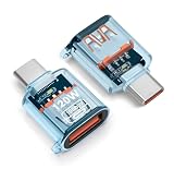 leizhan 120W USB-Cオス-USB 3.2メス, OTGアダプタ Type-C - USB, インジケータライト付き急速充電およびデータ転送 -ブルー