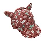 (よキーよ)Yokeeyo ベビー 帽子 野球帽 つば広 かわいい角付き モンスター柄 ベースボールキャップ 赤ちゃん キッズ 女の子 男の子 男女児 紫外線 UVカット 日よけ 日焼け止め ユニセッ