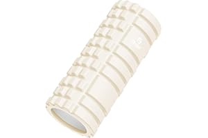 Gruper Foam Roller, Myofascial Release, Grid Foam Roller, Yoga Pole, Training, Sports, Fitness, Stretching Equipment, Storage Bag, Japanese Instruction Manual Included (White)