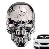 スケルトンカーエンブレム 悪魔騎士スカル車のステッカースカル車のステッカーバッジ- 高度な金属ステッカー装飾車のトラックオートバイユニバーサルメタルデカールスカル バッジ車体ステッカー - ラベルスカルエンブレムバッジデカールすべての車のエンブレムデコレーションステッカー
