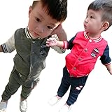 子供服 セットアップ ベビー 2点セット 男の子 上下セット ボーイズ キッズジャージ ボタンダウン 長袖 ロングパンツ 春秋 アメカジプリント カジュアル 部屋着 スポーツウェア (11サイズ（おす