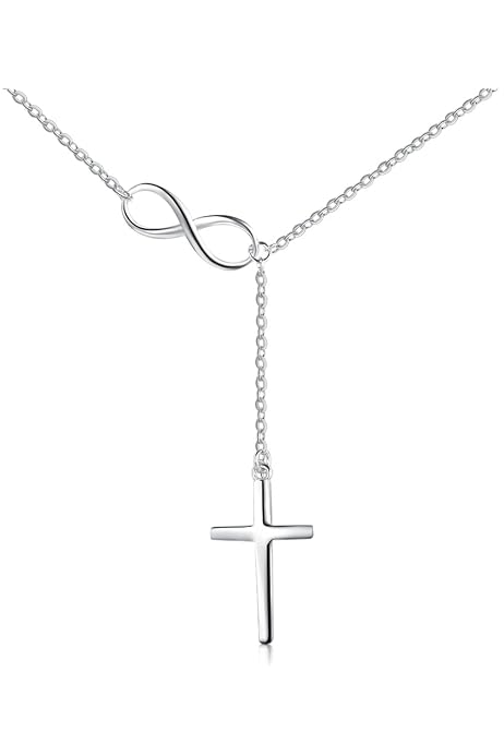 Lemondrop Infinity Cross Pendant Lariat 