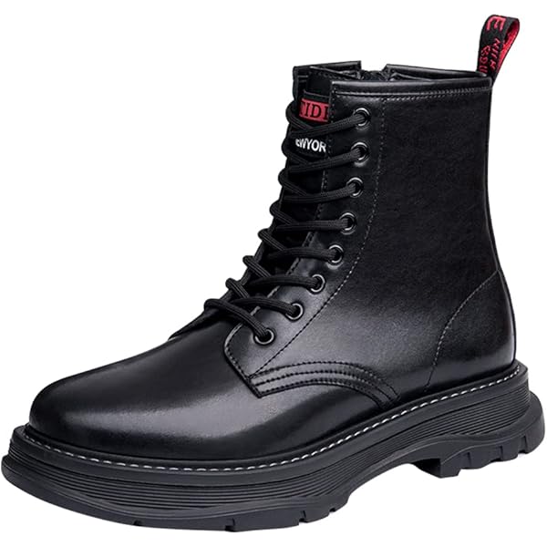 Amazon | [MERLIN] 7CM UP 背が高くなる靴 ワークブーツ 厚底