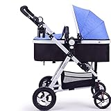 ハイプロファイルのベビートロリー、折り畳み式のダンピングカー、新生児用のキャリッジ、ベビーカー ( 色 : 濃紺 )