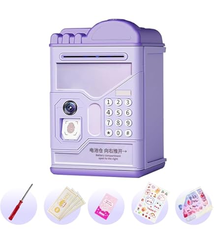 Amazon.co.jp: 電子貯金箱 紙幣自動挿入 お札 コイン 貯金箱パスワード