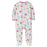 Little Me Baby Girls軽量ソフトジッパーFootieパジャマFooted Sleeper 12 – 24 mths カラー: ホワイト