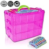 600個のおもちゃ入れ - 小型のおもちゃ箱 ショップキンズ収納ケース 整理コンテナ - 積み重ね可能なコレクターズトート 小さなおもちゃにぴったり Colleggtibles Lol Fashems