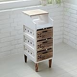 山善(YAMAZEN) 天然木野菜ストッカー スリム 3段 完成品 ホワイトウォッシュ LYS-8029(WW)