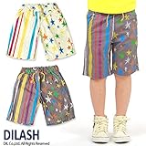 (ディラッシュ)DILASH 盛夏'15 ストライプ&星柄切換えハーフパンツ(4.5分丈) 80 チャコール