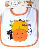 Tender Kisses Infant Embroidered Bib ~ I ' m Too Cute It 's Spooky