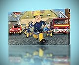 Fireman Samキャンバスプリント壁アートホームデコレーションGiclee * 4サイズ* ca185 110x60 cm (43"x23.5" Inches) CA185113