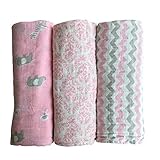 Muslin Baby Swaddle Blankets by LANCON Kids (3 Pack) - 100% Cotton Soft Stylish Multi-Use Blankets 4