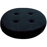 Baibu Home 直径30cm 丸パッド 通気 座布団 クッション 蒸れない イス クッション 丸 固定ゴム付き 洗える クッション ラウンド チェアクッション ブラック