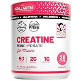 5g Creatine Monohydrate Powder for Women Booty Gain +2000mg Collagen +1g BCAA 2:1:1 (No Fillers) Supports Lean Muscles & Recovery, Pump, Energy & Stamina - Micronized, Natural & Made in USA - 240g