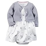 カーターズ Carter's ロンパース ボディスーツ ワンピース 半袖 カーディガン 2点セット 女の子 綿100% 2-Piece Bodysuit Dress & Cardigan Set 3M